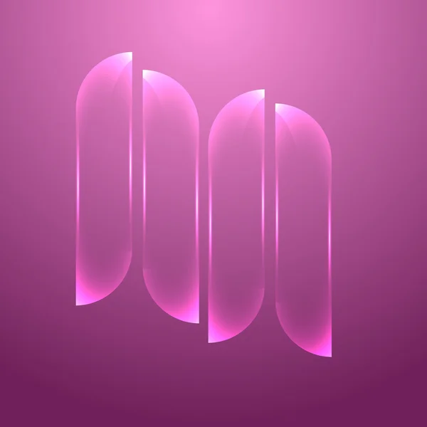 デザイン ピンク ガラス バナー セット — ストックベクタ