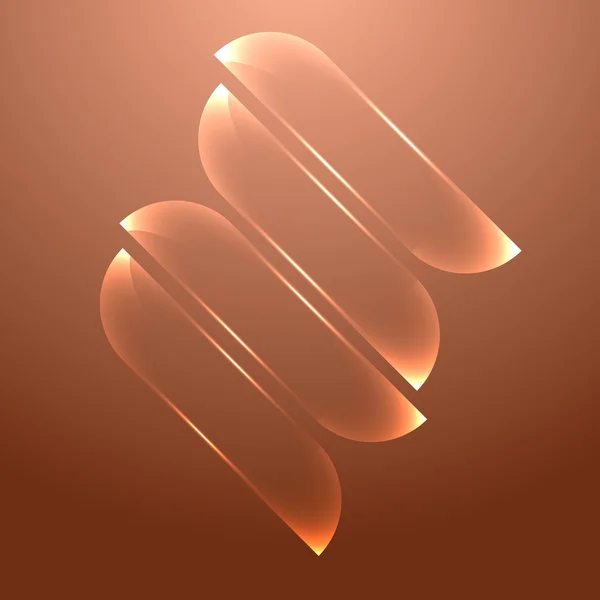 オレンジ色のデザイン ガラス バナー セット — ストックベクタ