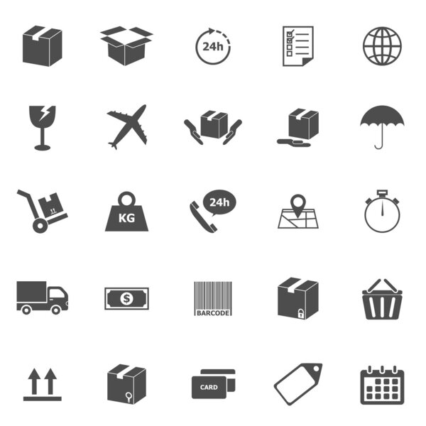 Shipping icons on white background