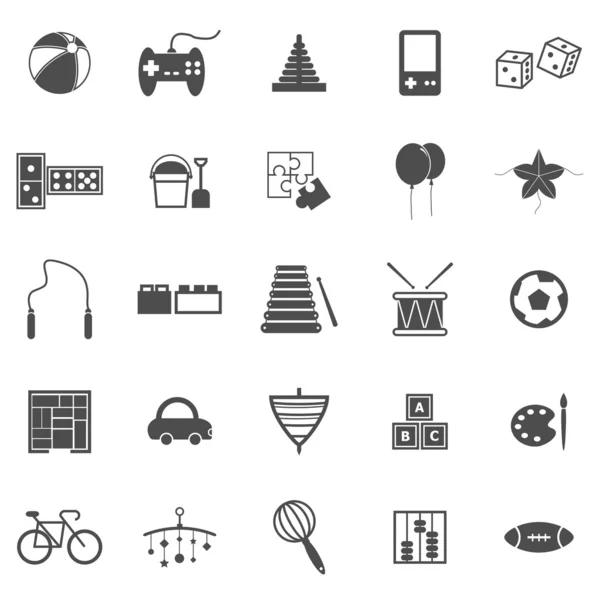 Speelgoed pictogrammen op witte achtergrond — Stockvector