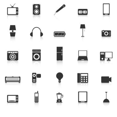 Elektrik makinesi simgeleri ile beyaz zemin üzerine yansıtmak