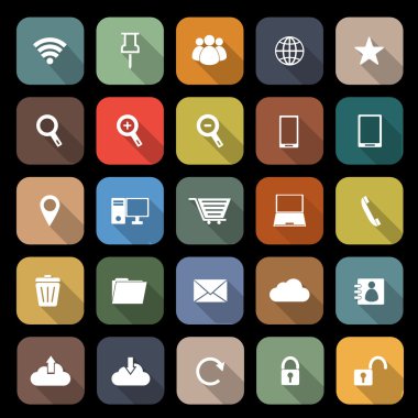 uzun gölge ile Internet düz simgesi