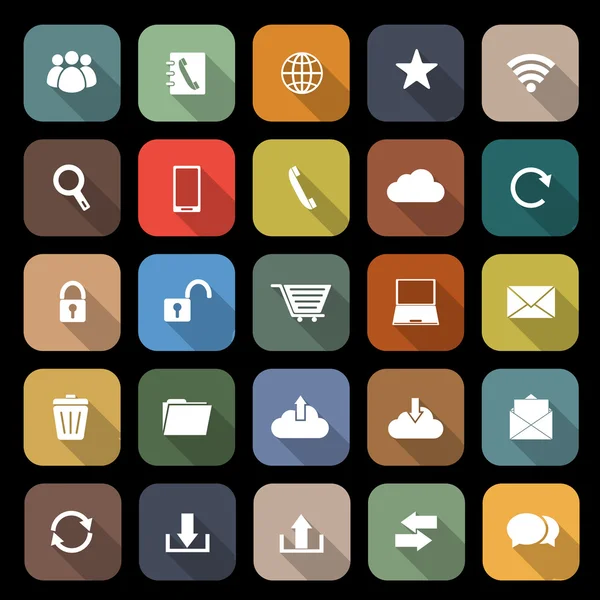 uzun gölge iletişim düz simgesi