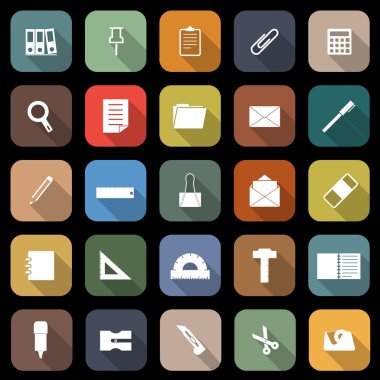 uzun gölge ile sabit düz simgeler