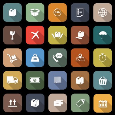 uzun gölge ile düz simgeler nakliye