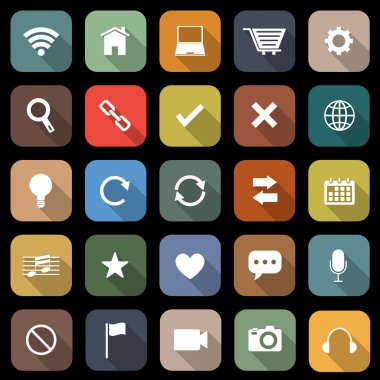 uzun gölge ile web düz simgeler