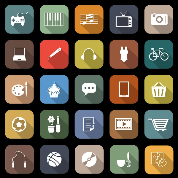 uzun gölge hobi düz simgeler