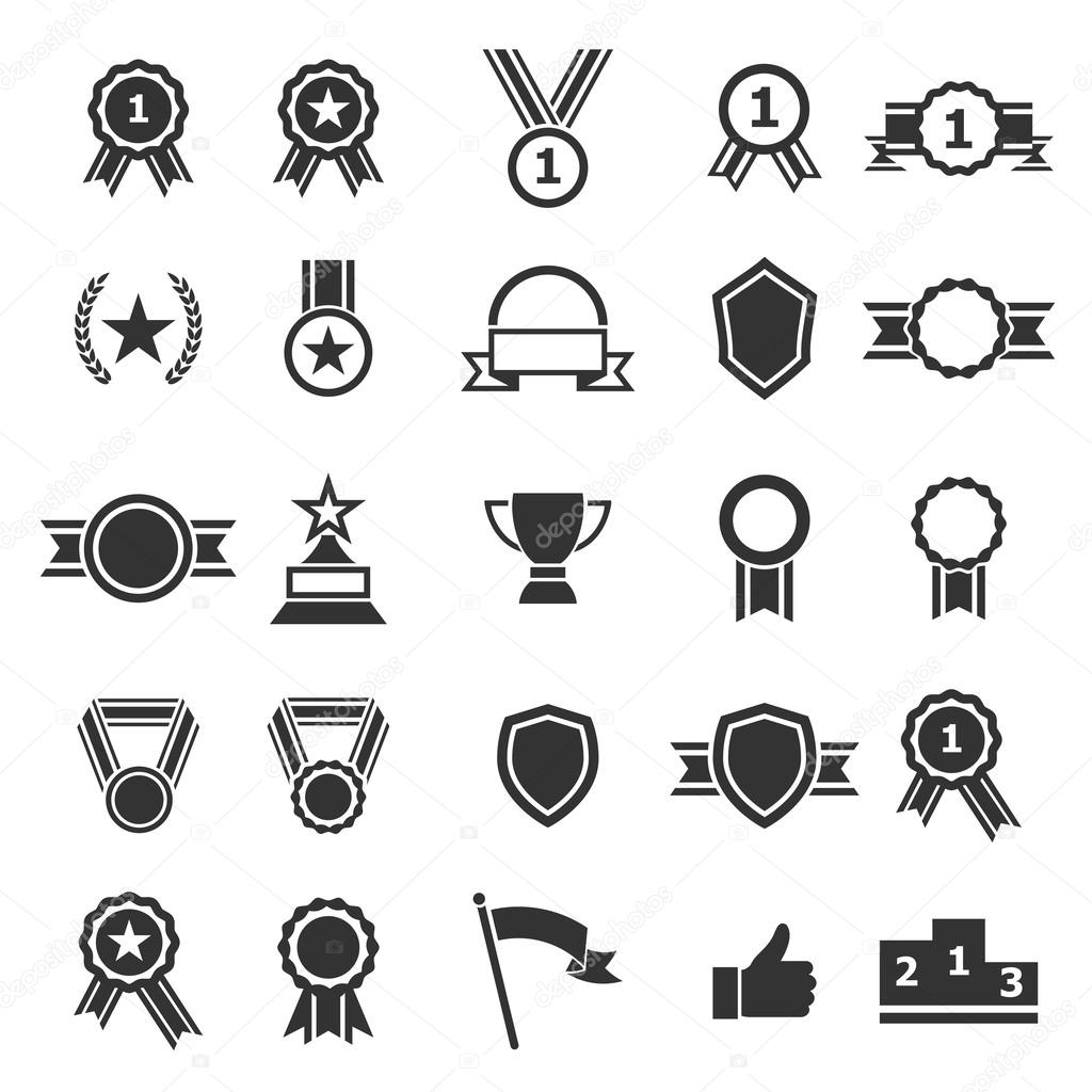 Award icons on white background