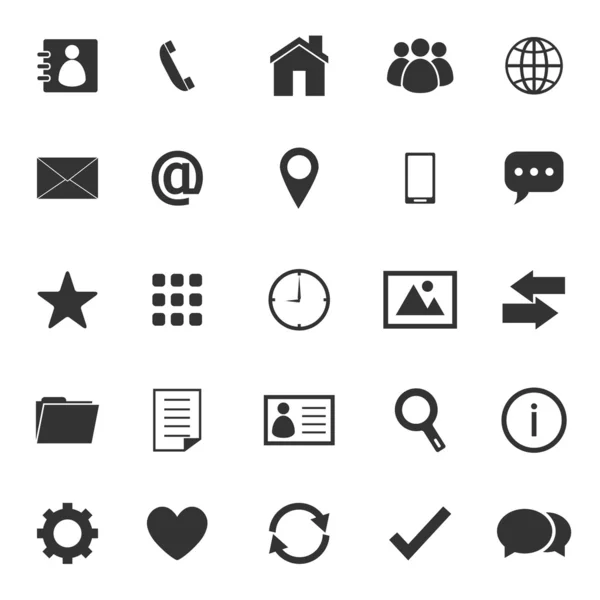 Kontakt ikoner på vit bakgrund — Stock vektor