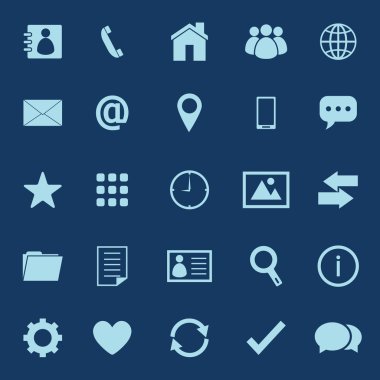 mavi arka plan üzerinde renkli simgeler başvurun