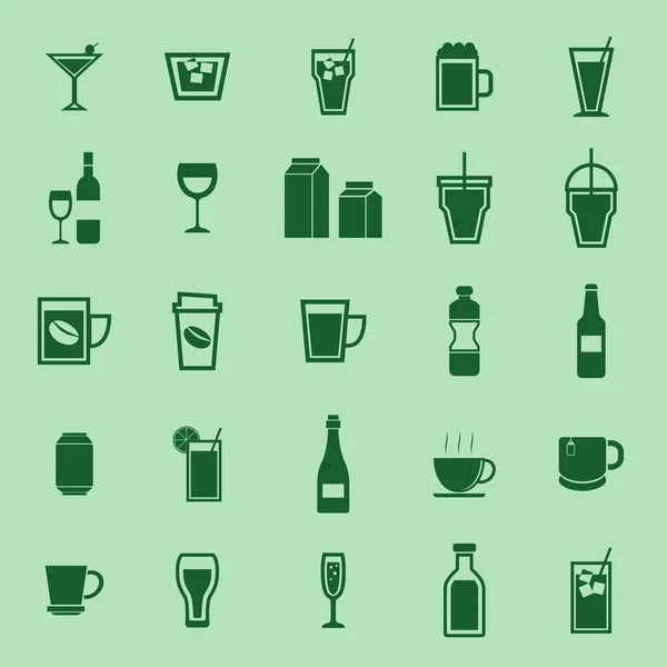 Drink color icons on green background — Stock Vector