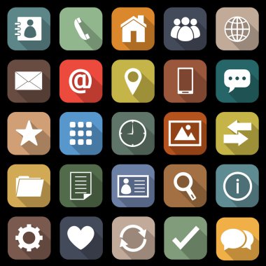 düz simgeler uzun gölge ile ulaşın