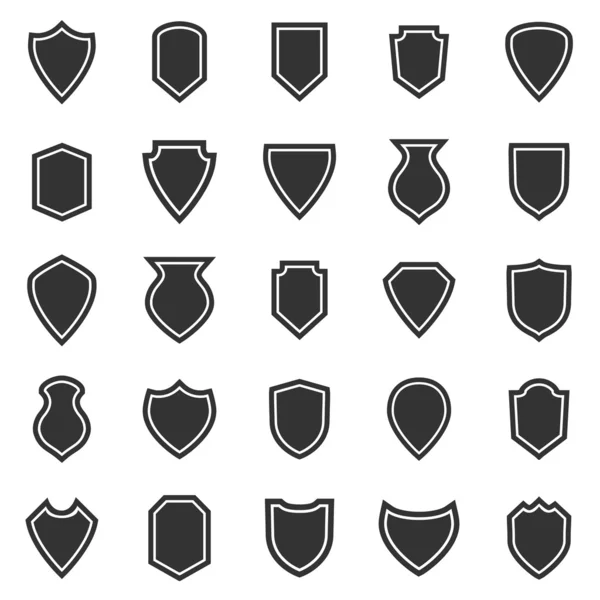 Iconos de escudo sobre fondo blanco — Vector de stock