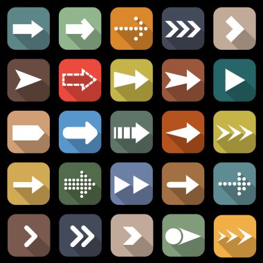 düz ok simgeleri ile uzun gölge