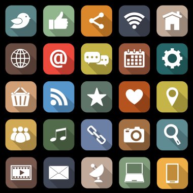 Sosyal medya düz kutsal kişilerin resmi ile uzun gölge