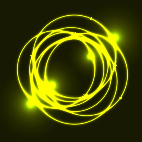 Plasma amarelo círculo efeito fundo — Vetor de Stock