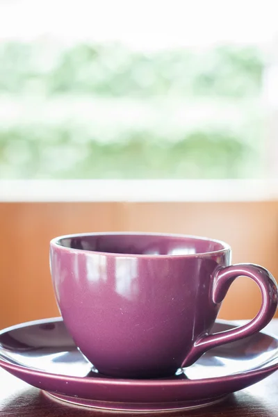 Taza de café púrpura con espresso — Foto de Stock