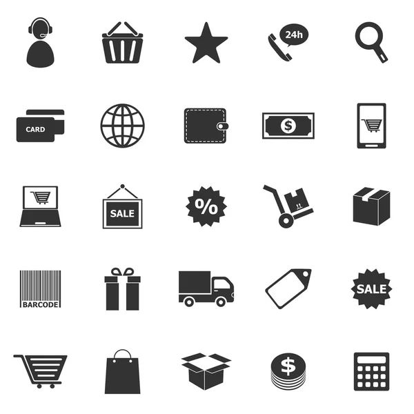 E-commerce icons on white background — Stock Vector