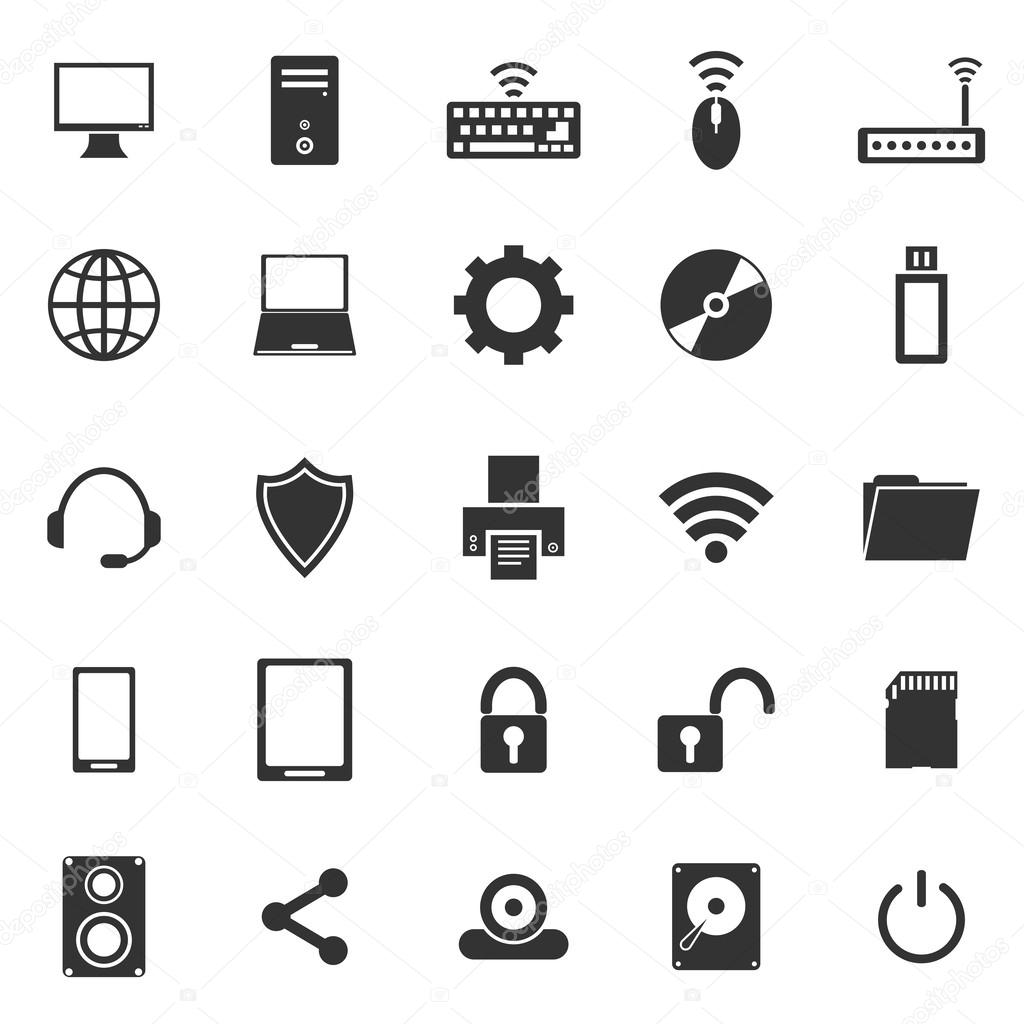 Computer icons on white background