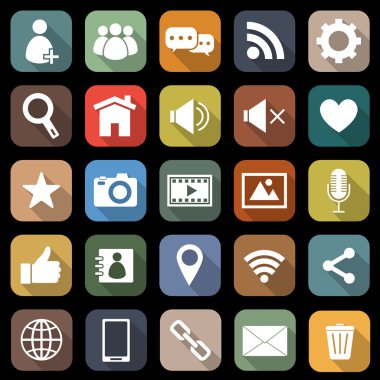 uzun gölge ile düz simgeler sohbet