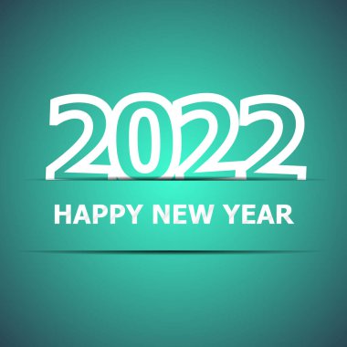 2022 Yeşil arka planda mutlu yıllar, hisse senedi vektörü