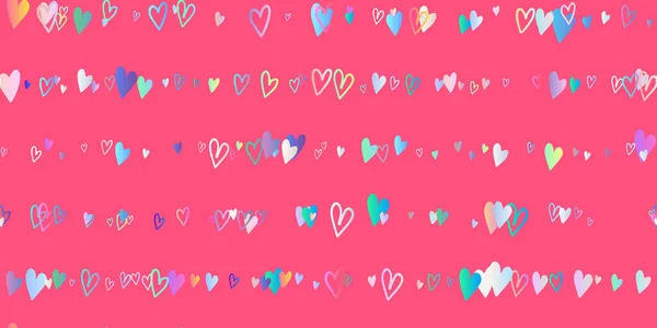 Trendy Vector Seamless Pattern Colorful Gradient Colors Hearts Pink Minimalistic — Stock Vector