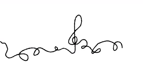 Сам Нарисовал Скрипичный Клюв Простая Анимация Непрерывного Однолинейного Рисования Скрипичного — стоковое видео