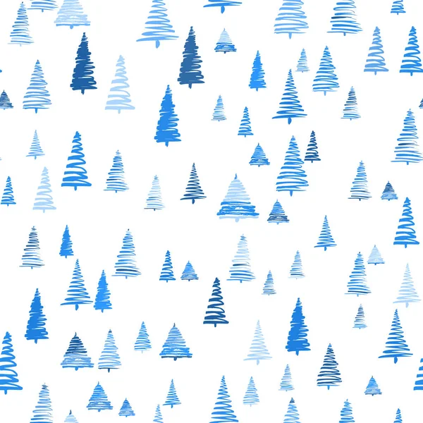 Arbres Noël Minimalistes Simples Sur Motif Blanc Sans Couture Croquis — Image vectorielle