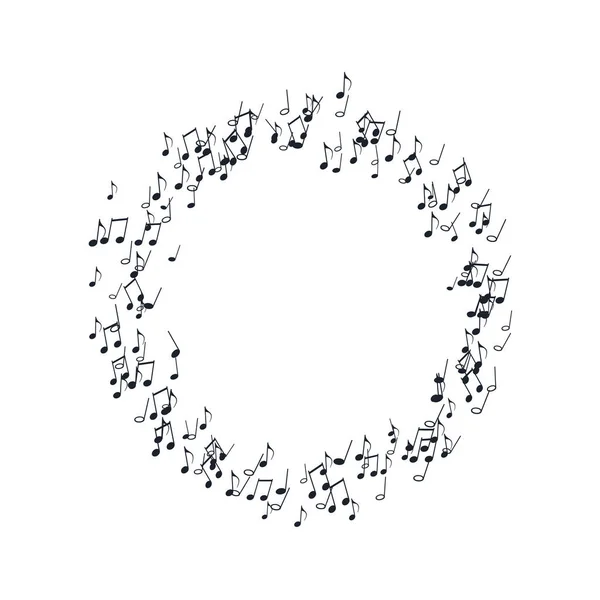 Okrągły Wzór Nut Białym Symbole Muzyczne Sztandar Festiwalu Druk Nagrywanie — Wektor stockowy