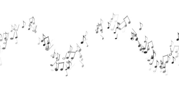 Notes Musicales Volantes Sans Couture Sur Blanc Symboles Musicaux Pour — Image vectorielle