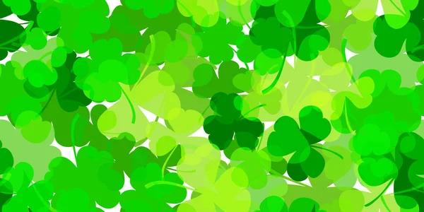 クローバーの葉を持つシームレスなパターン 白い背景に明るい緑のシャムロック グリーティングカード ポスターやウェブサイトのためのアイルランドの装飾 聖パトリックのベクトルイラスト — ストックベクタ