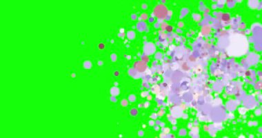 Yeşil ekranda izole edilmiş noktalardan doğan gerçekçi, menekşe süslü yumurtalı Paskalya arkaplanız kutlu olsun. Mutlu dilekler, bayram tebrikleri. Din kavramı. 4K Video hareketli grafik canlandırması