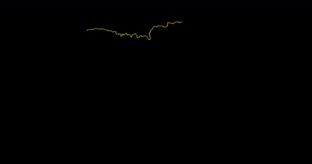Ukraina Eropa Ikon Peta Linier Ukraina Dalam Warna Kuning Dan — Stok Video