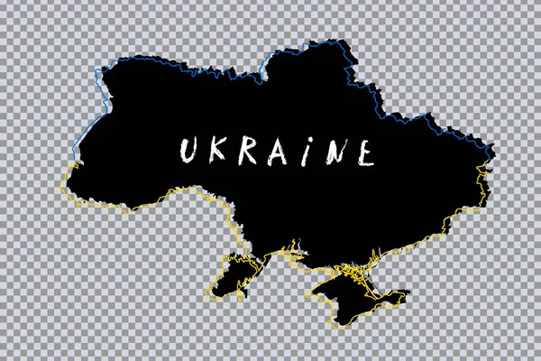 Україна Європа Карта України Лінія Малювання Кордону Силуету Україна Національному — стоковий вектор