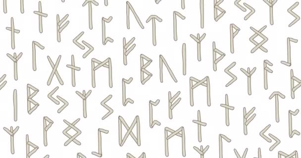 Animation Magic Rune Symbols Runes Looping Seamless Ethnic Pattern Ethnic — Stockvideo