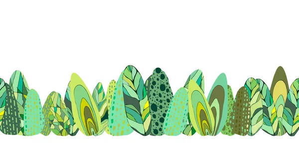 Groene Bladeren Trendy Stijl Wit Natuurlijke Groene Textuur Schoonheid Eco — Stockvector