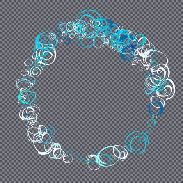 Μοντέρνο Σύνολο Από Μπλε Ζωγραφισμένα Στο Χέρι Αφηρημένα Σχήματα Κύκλους — Διανυσματικό Αρχείο