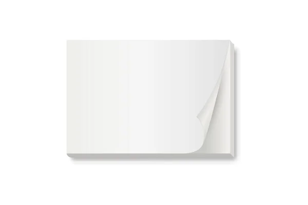 Weißes Quadratisches Papier Oder Aufkleberblock Für Vorlage Oder Attrappe Isoliert — Stockvektor
