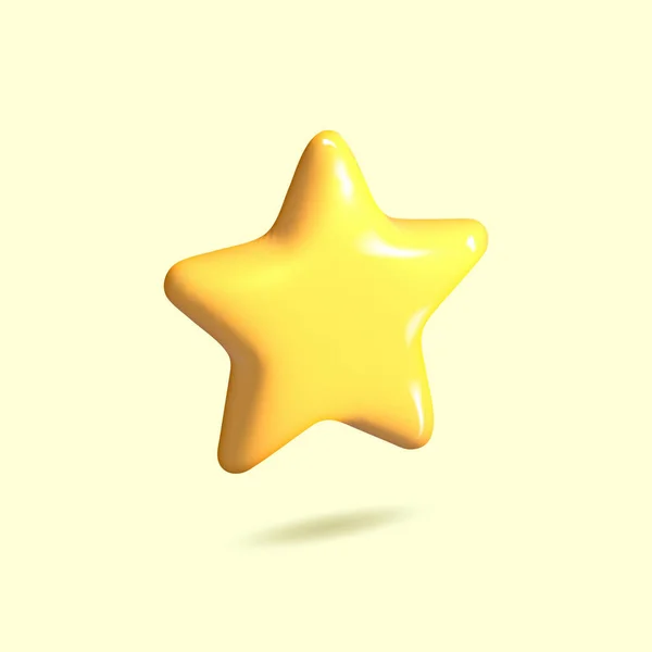 Star Golden Yellow Glossy Color Customer Achievement Feedback Concept Achievements — Vetor de Stock