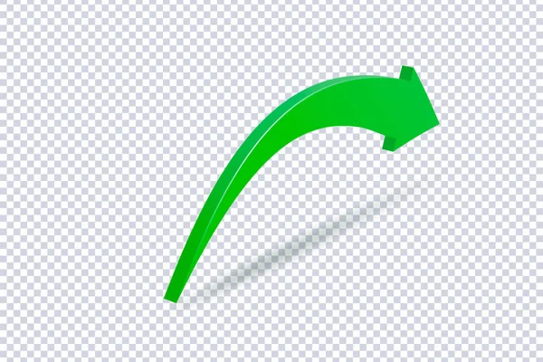 Green Arrow Groeit Groeigrafiek Flexibele Pijlindicatie Statistiek Kleurrijke Curve Pijl — Stockvector