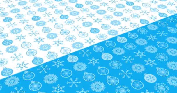 Cute Christmas Balls Pattern Snowflakes Winter Modern Flat Design Animation — Stock video