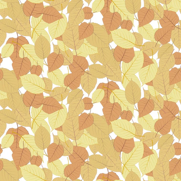 Seamless Pattern Bright Colorful Autumn Foliage Isolated White Background Graphic — Vector de stock