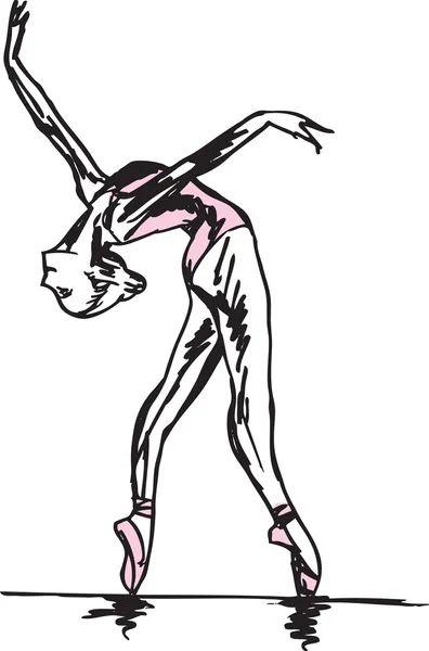 Schets van balletdanser. vectorillustratie — Stockvector