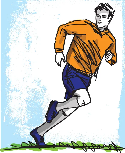 Skizze eines Fußballers. Vektorillustration — Stockvektor