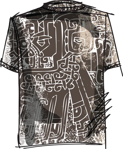 Grunge inca tee. vektor illustration — Stock vektor