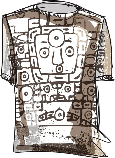 Grunge Inca tee. vektör çizim — Stok Vektör