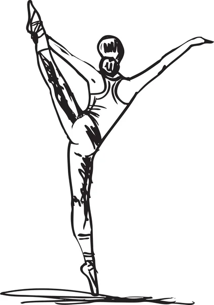 Skizze einer Balletttänzerin. Vektorillustration — Stockvektor