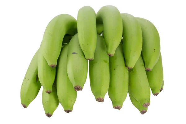 Zelené banány, samostatný — Stock fotografie