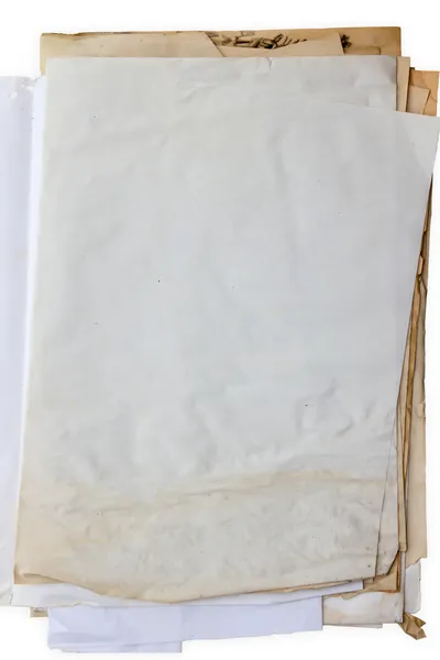 Pilha de papel velho isolar documento em branco — Fotografia de Stock