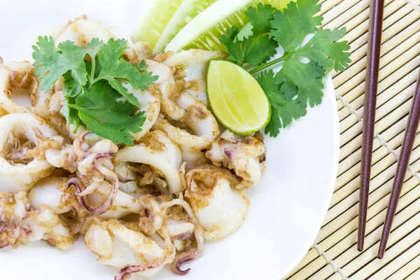 Fried squid with garlic pepper — Stock Photo, Image